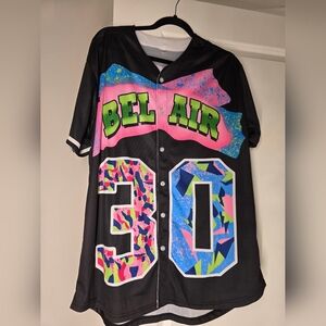 90s Men Bel Air Graffiti Short Sleeve Shirt